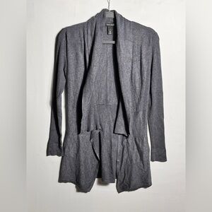 WHBM Charcoal Grey Ribbed Blanket Cardigan sz Small